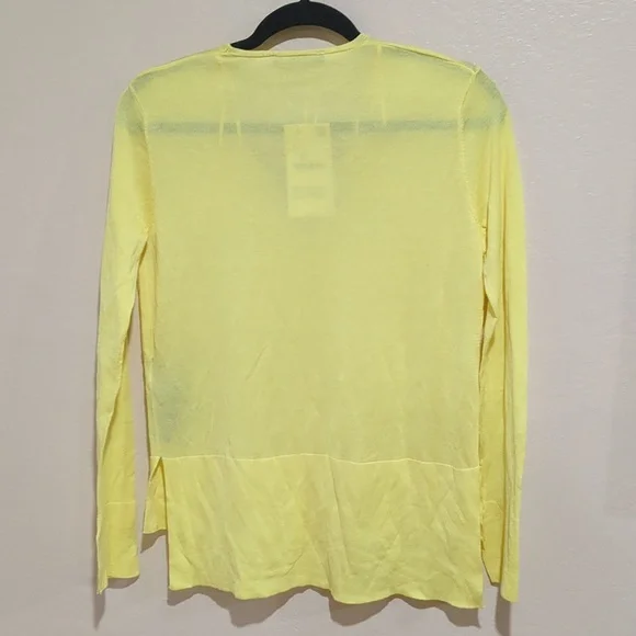 Zara Knit Top Yellow V Neck Women's Size XS - Picture 6 of 7